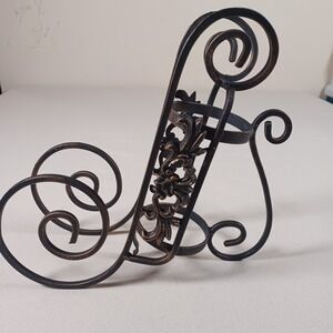 Vintage Wrought Iron Wine Bottle Holder Decorative Ornate‎ Rustic Table Decor